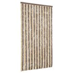 Vidaxl rideau anti - mouches marron fonc et beige 100x230 cm chenille