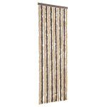 Vidaxl rideau anti - mouches marron fonc� et beige 56x185 cm chenille