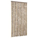 Vidaxl rideau anti - mouches marron fonc� et beige 90x200 cm chenille