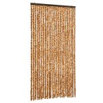 Vidaxl rideau anti - mouches ocre et blanc 100x230 cm chenille