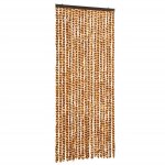 Vidaxl rideau anti - mouches ocre et blanc 56x200 cm chenille