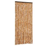 Vidaxl rideau anti - mouches ocre et blanc 90x200 cm chenille