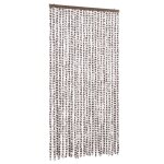 Vidaxl rideau anti - mouches taupe et blanc 100x200 cm chenille Vidaxl rideau anti - mouches taupe et blanc 100x200 cm chenille
