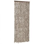 Vidaxl rideau anti - mouches taupe et blanc 56x200 cm chenille Vidaxl rideau anti - mouches taupe et blanc 56x200 cm chenille