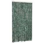 Vidaxl rideau anti - mouches vert et blanc 118x220 cm chenille