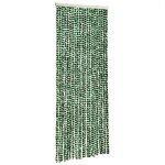 Vidaxl rideau anti - mouches vert et blanc 90x200 cm chenille