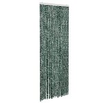 Vidaxl rideau anti - mouches vert et blanc 90x200 cm chenille