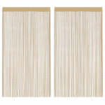 Vidaxl rideau en fils 2 pcs 100 x 250 cm beige