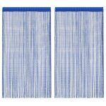 Vidaxl rideau en fils 2 pcs 100 x 250 cm bleu