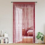 Vidaxl rideau en fils 2 pcs 100 x 250 cm bordeaux
