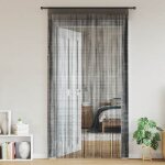 Vidaxl rideau en fils 2 pcs 100 x 250 cm noir