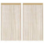 Vidaxl rideau en fils 2 pcs 140 x 250 cm beige