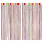 Vidaxl rideau en fils 2 pcs 140 x 250 cm multicolore