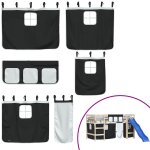 Vidaxl rideaux pour lit mezzanine blanc et noir polyester