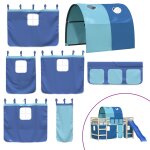 Vidaxl rideaux pour lit mezzanine avec tunnel bleu polyester