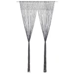 Vidaxl rideau en macram anthracite 140x240 cm coton