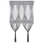 Vidaxl rideau en macram� anthracite 140x240 cm coton