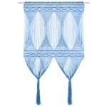 Vidaxl rideau en macram� bleu 140x240 cm coton