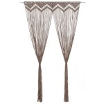Vidaxl rideau en macram taupe 140x240 cm coton