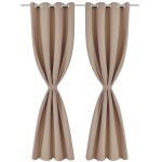 Vidaxl rideau occultant 2 pcs avec ?illets mtalliques 135x175cm crme