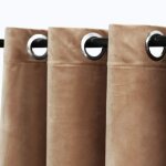 Vidaxl rideaux occultants et anneaux 2 pcs beige 94x160 cm velours