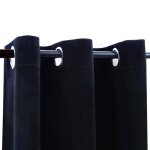 Vidaxl rideaux occultants et anneaux 2 pcs noir 94x160 cm velours