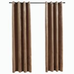 Vidaxl rideaux occultants avec anneaux 2 pcs velours beige 140x245 cm