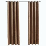 Vidaxl rideaux occultants avec anneaux 2 pcs velours beige 140x245 cm
