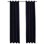 Vidaxl rideaux occultants avec anneaux 2 pcs velours noir 140x175 cm