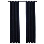 Vidaxl rideaux occultants avec anneaux 2 pcs velours noir 140x225 cm