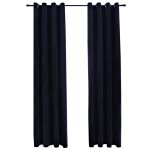 Vidaxl rideaux occultants avec anneaux 2 pcs velours noir 140x245 cm