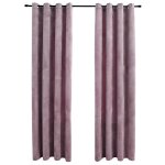 Vidaxl rideaux occultants avec anneaux 2 pcs velours rose 140x175 cm Vidaxl rideaux occultants avec anneaux 2 pcs velours rose 140x175 cm