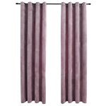 Vidaxl rideaux occultants avec anneaux 2 pcs velours rose 140x175 cm