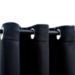 Vidaxl rideaux occultants avec anneaux 2 pi�ces noir 97x213 cm tissu