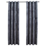 Vidaxl rideaux occultants et anneaux 2pcs anthracite 137x241cm velours