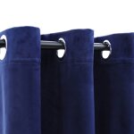 Vidaxl rideaux occultants et anneaux 2pcs bleu marine 94x160cm velours