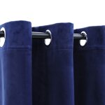Vidaxl rideaux occultants et anneaux 2pcs bleu marine 94x160cm velours