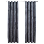 Vidaxl rideaux occultants et anneaux 2pcs velours anthracite 140x175cm