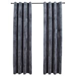 Vidaxl rideaux occultants et anneaux 2pcs velours anthracite 140x225cm