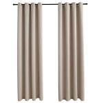 Vidaxl rideaux occultants avec anneaux en m�tal 2 pcs beige 140x245 cm