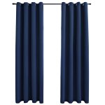 Vidaxl rideaux occultants avec anneaux en m�tal 2 pcs bleu 140x225 cm
