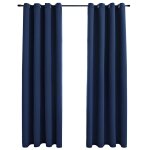 Vidaxl rideaux occultants avec anneaux en m�tal 2 pcs bleu 140x245 cm