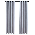 Vidaxl rideaux occultants avec anneaux en m�tal 2 pcs gris 140x175 cm