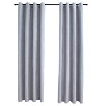 Vidaxl rideaux occultants avec anneaux en mtal 2 pcs gris 140x225 cm