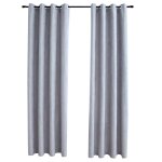 Vidaxl rideaux occultants avec anneaux en m�tal 2 pcs gris 140x245 cm
