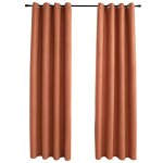 Vidaxl rideaux occultants et anneaux en métal 2 pcs rouille 140x245 cm Vidaxl rideaux occultants et anneaux en métal 2 pcs rouille 140x245 cm