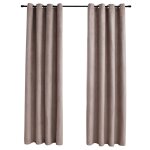 Vidaxl rideaux occultants avec anneaux en m�tal 2 pcs taupe 140x175 cm