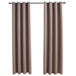 Vidaxl rideaux occultants avec anneaux en m�tal 2 pcs taupe 140x175 cm