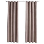 Vidaxl rideaux occultants avec anneaux en m�tal 2 pcs taupe 140x225 cm