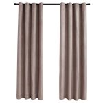 Vidaxl rideaux occultants avec anneaux en m�tal 2 pcs taupe 140x245 cm